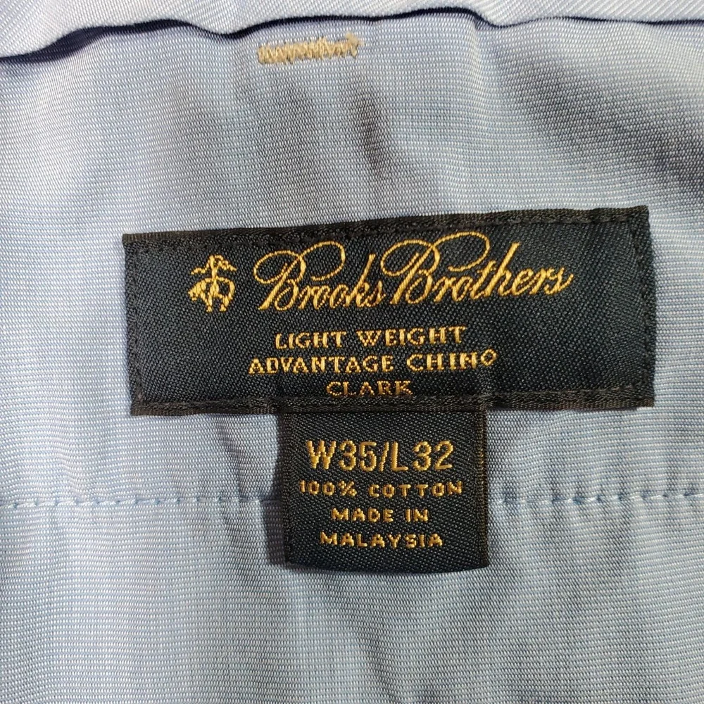 Brooks Brothers Chino Pants Mens 35x32 Tan Clark Advantage Cotton Preppy Classic